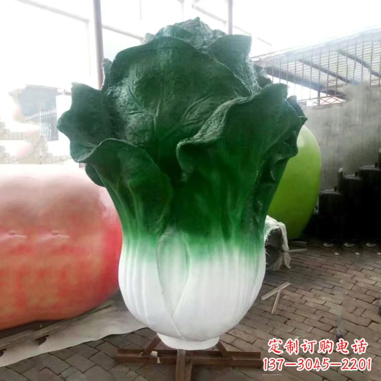 达州绿色白菜雕塑,传递健康生活的美好