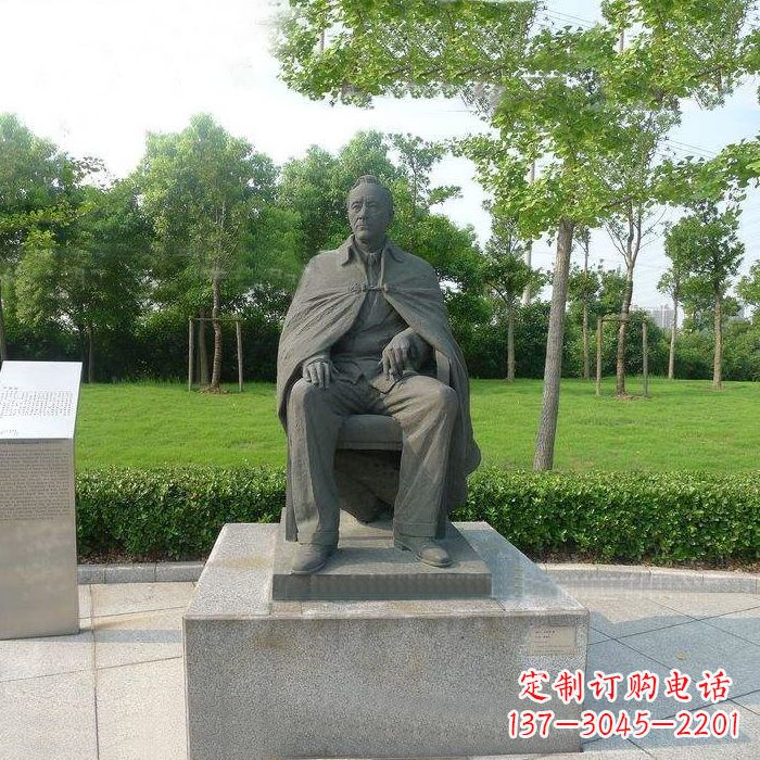 达州爱迪生坐姿雕塑-公园铸铜世界名人世纪伟人雕像