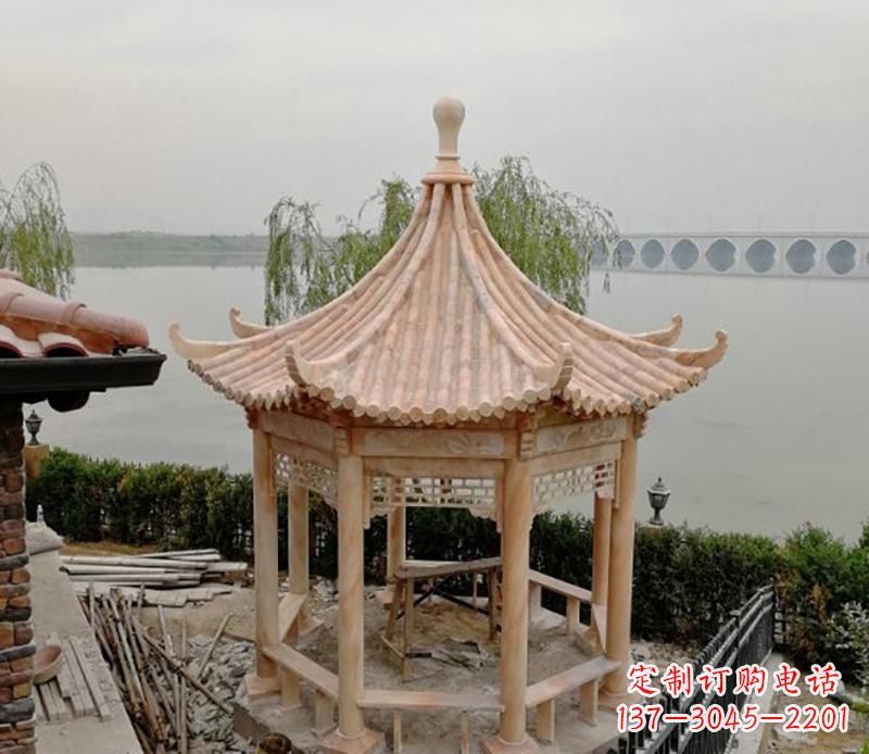 达州精致古典八角凉亭石雕