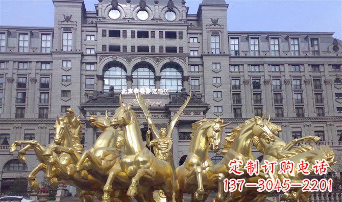 达州八匹马阿波罗战车酒店景观铜雕