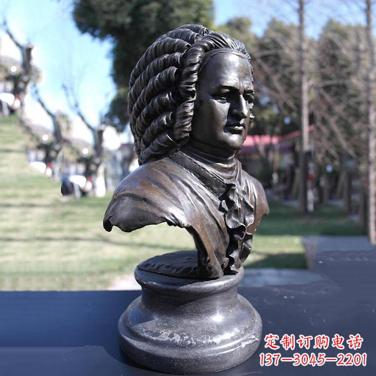 达州巴赫头像铜雕德古巴洛克时期作曲家胸像雕刻