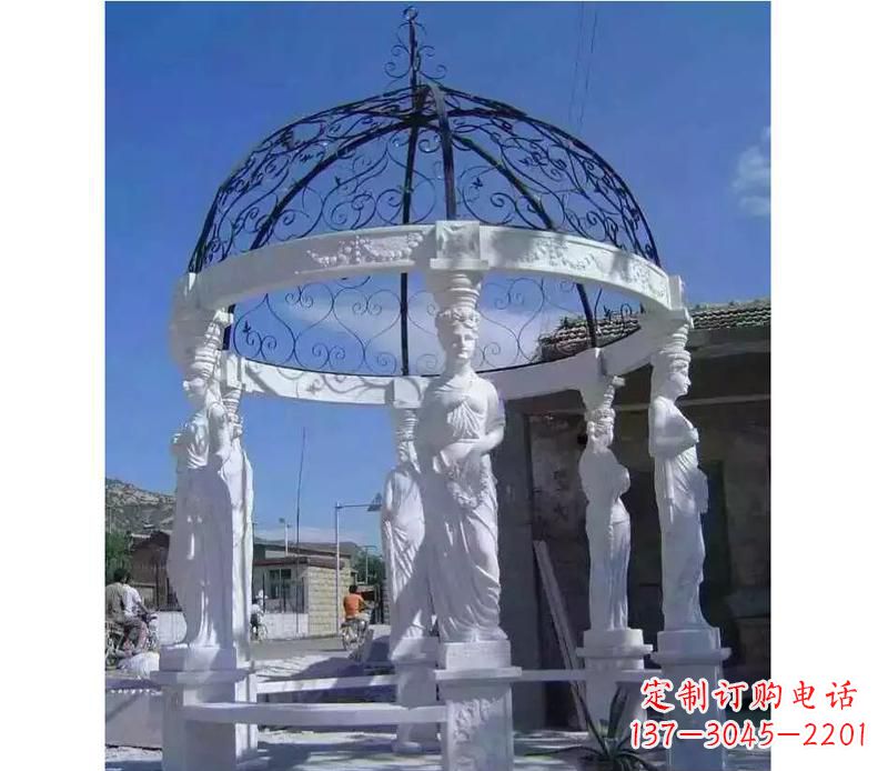 达州白色欧式石头凉亭