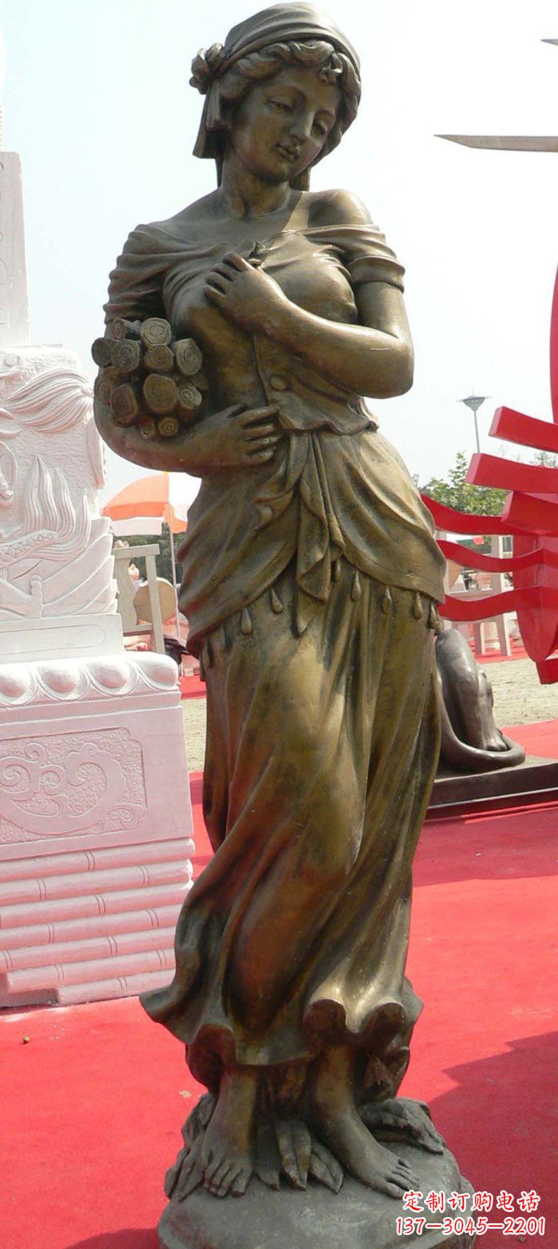 达州少女梦想铜雕