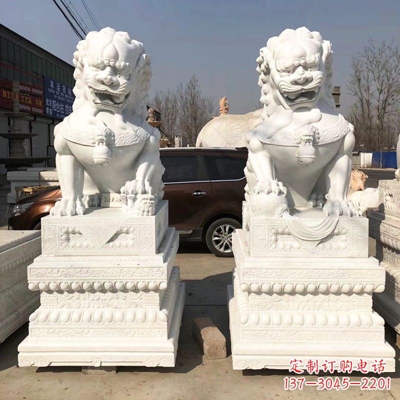 达州新精美汉白玉狮子