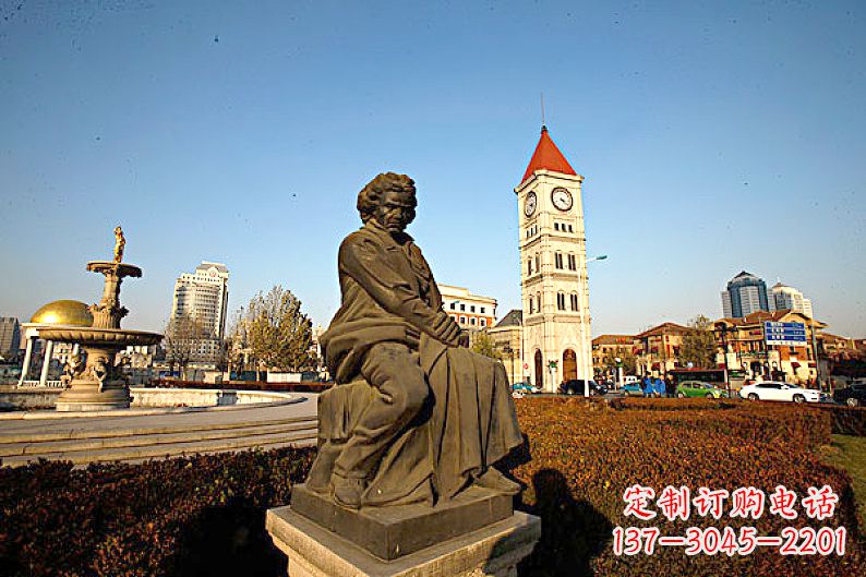 达州贝多芬头像雕塑赞美音乐大师的艺术之作
