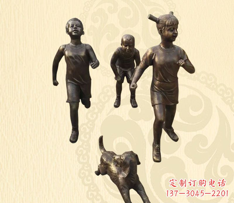 达州“活力四射儿童铜雕”