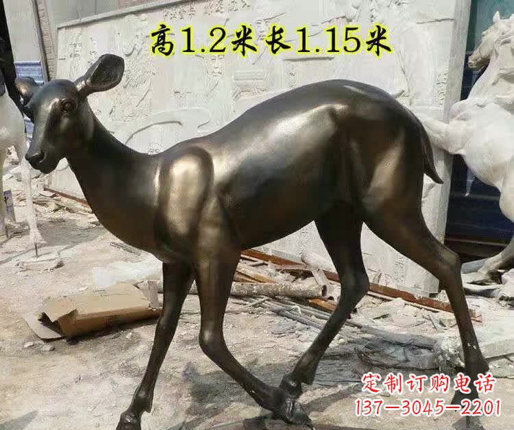 达州奔跑的小鹿铜雕 (2)