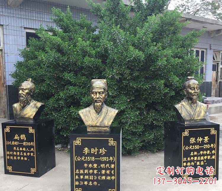 达州扁鹊李时珍张仲景胸像古代人物铜雕