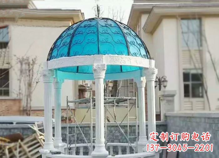 达州新款汉白玉欧式石雕凉亭给你宁静舒适的休闲空间