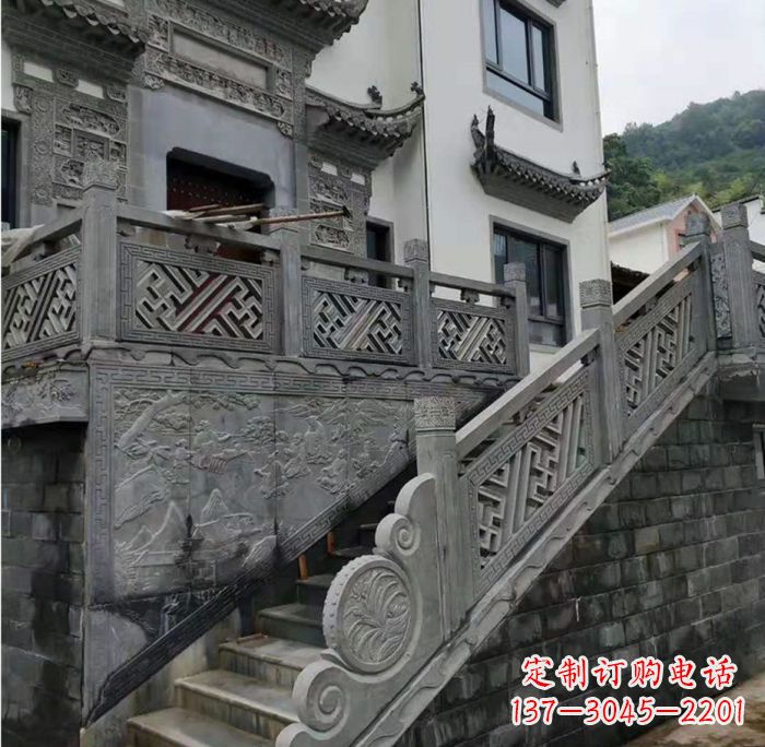 达州别墅景观仿古石雕栏板_2