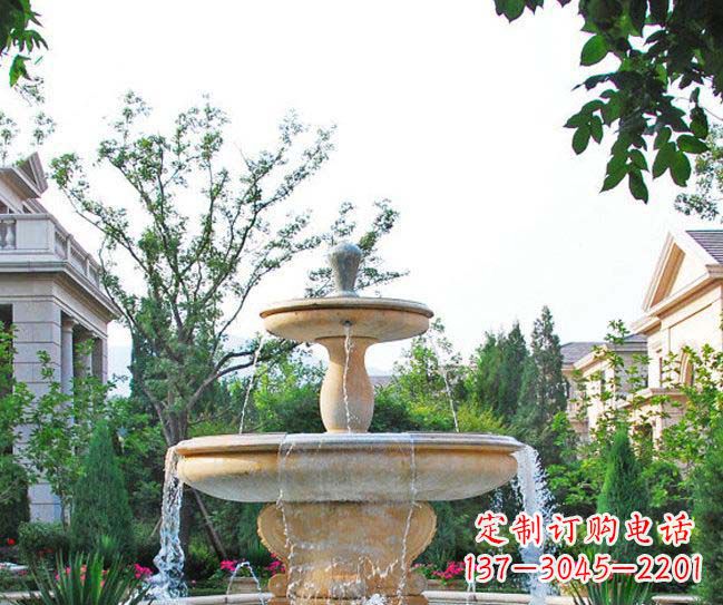 达州别墅景观晚霞红喷泉石雕