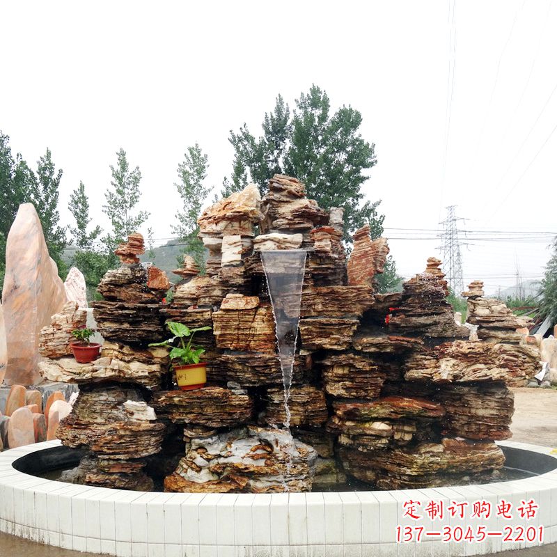 达州别墅奇石鱼池假山