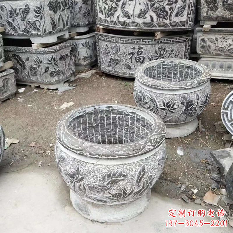 达州别墅水缸石雕塑