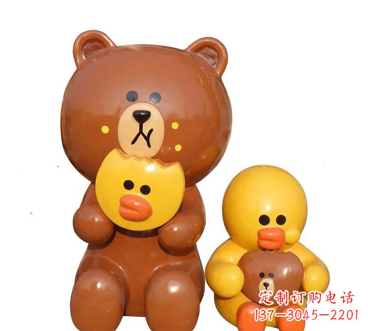 达州玻璃钢布朗熊和可妮兔