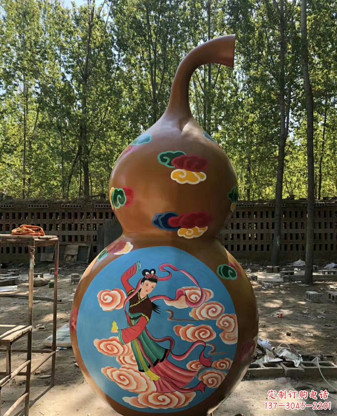 达州玻璃钢彩绘葫芦雕塑
