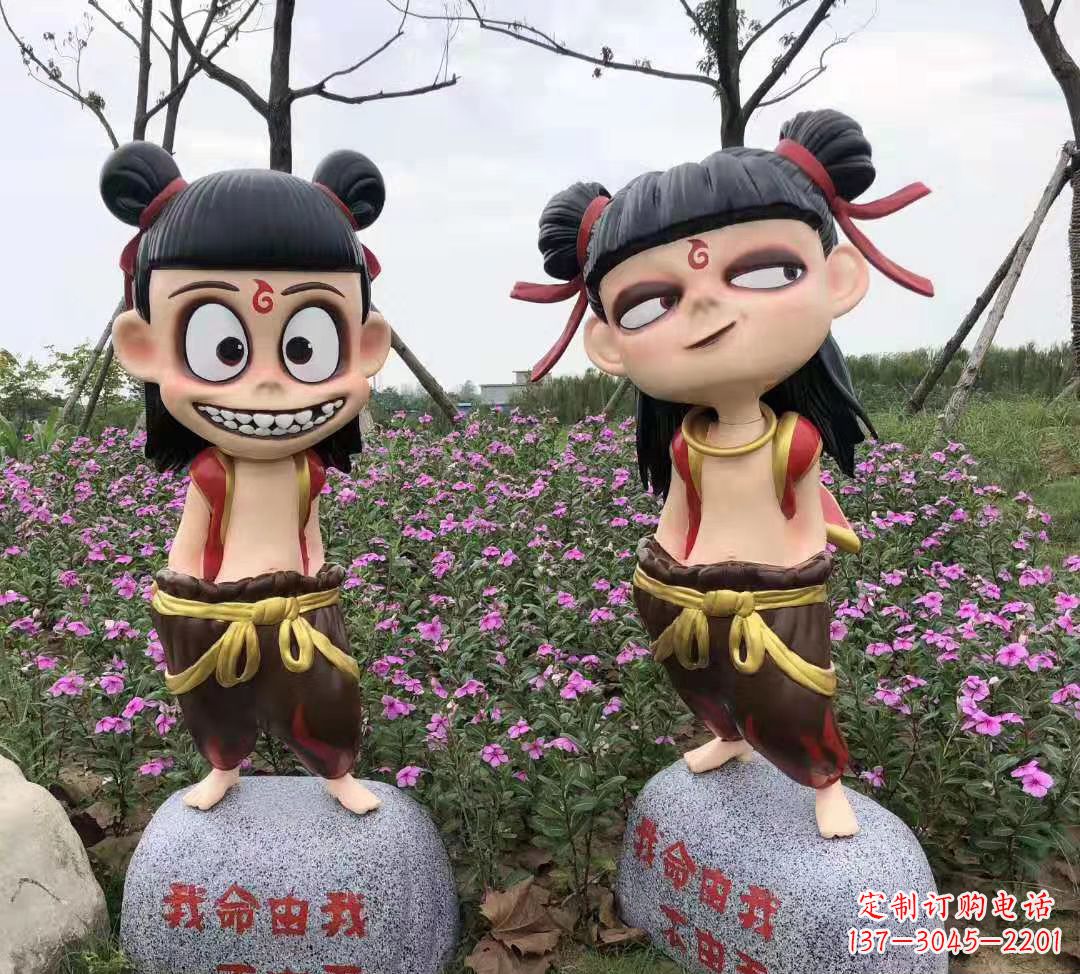 达州玻璃钢彩绘哪吒