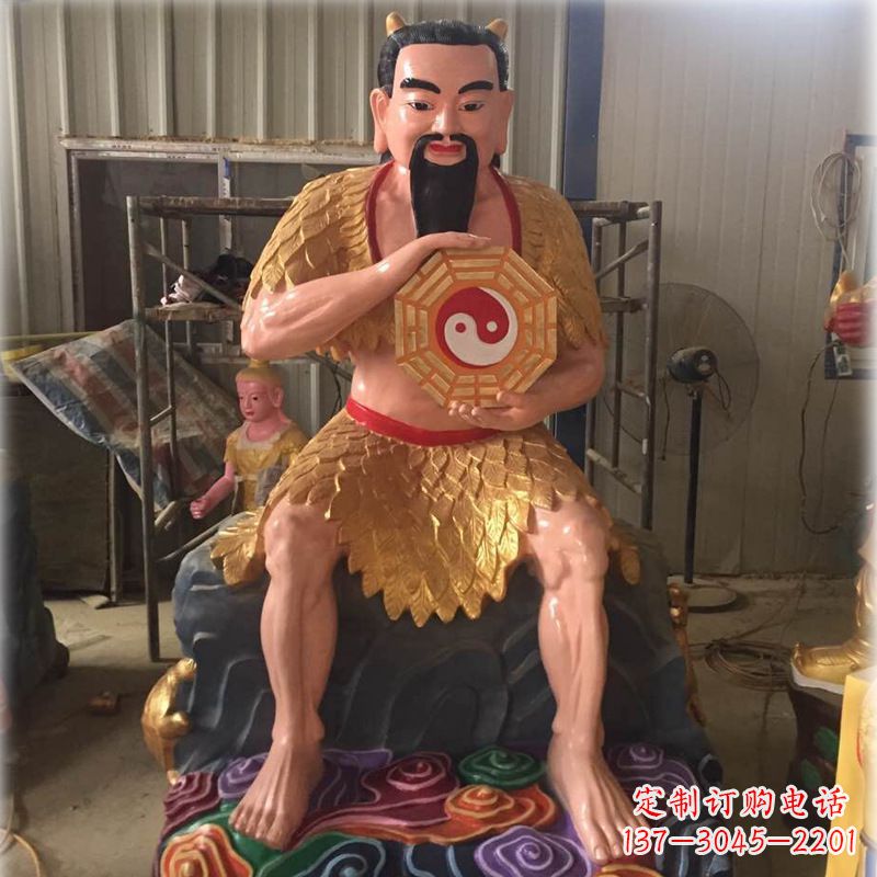 达州伏羲玻璃钢彩绘神像