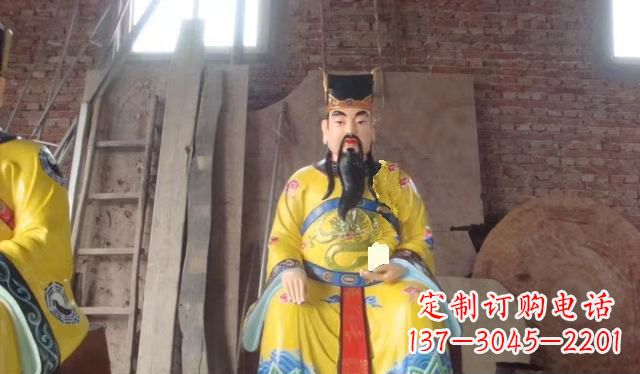 达州玻璃钢彩绘文财神寺庙神像雕塑