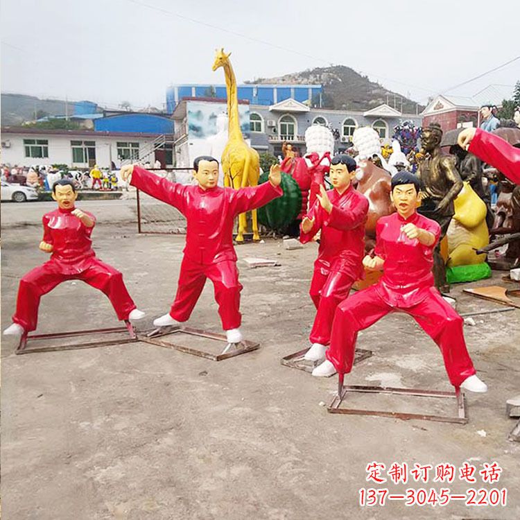 达州玻璃钢太极拳雕塑展示中国传统文化