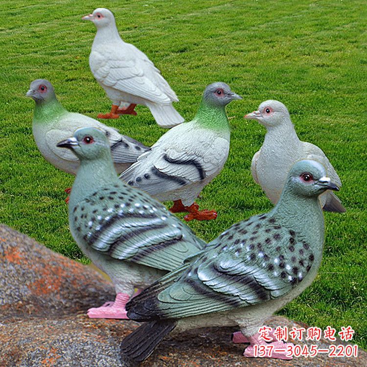 达州玻璃钢和平鸽雕塑象征和平与自由