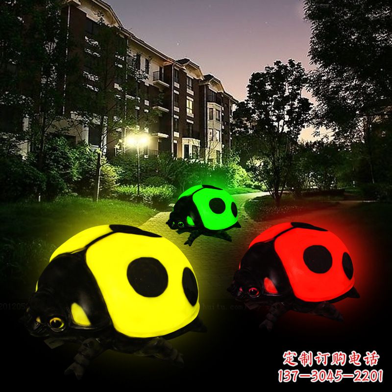 达州玻璃钢发光七星瓢虫雕塑（款四）