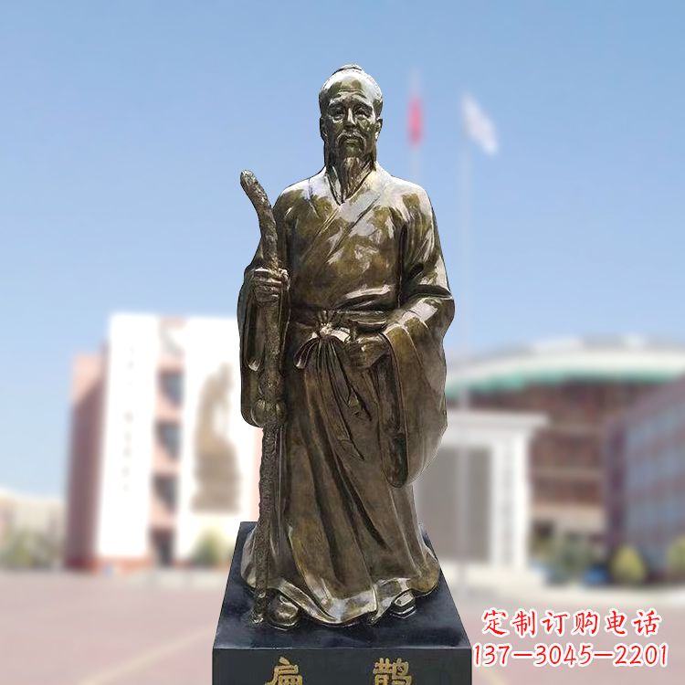 达州玻璃钢仿铜扁鹊雕塑