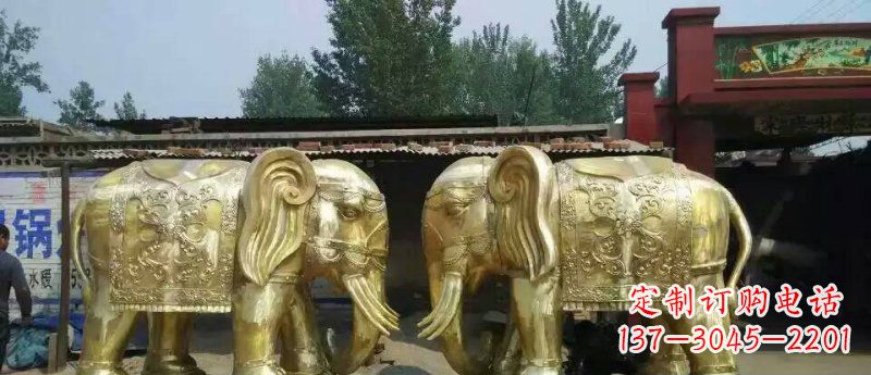 达州玻璃钢大象雕塑仿铜雕塑的精美之作