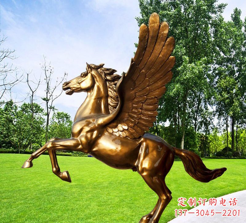 达州玻璃钢仿铜动物马雕塑精美的艺术品