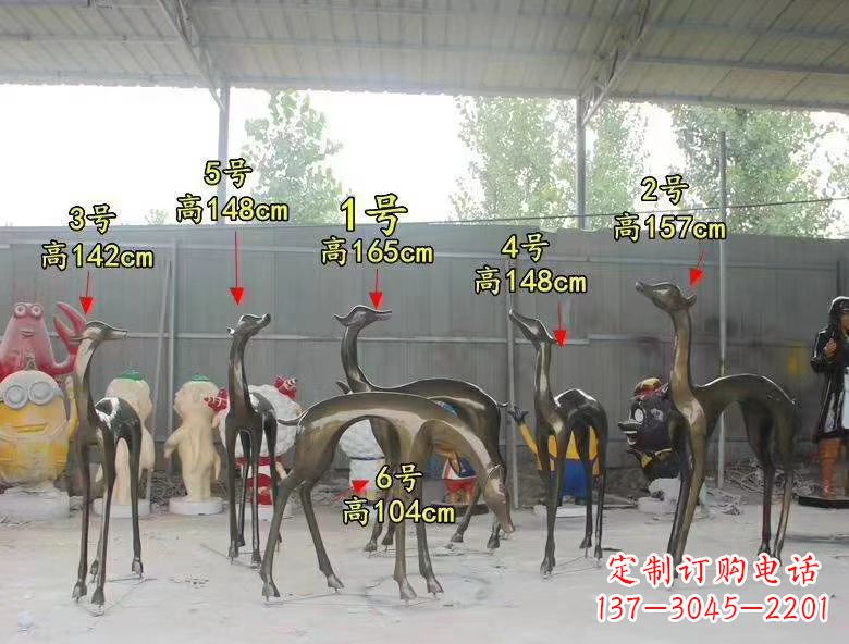达州玻璃钢仿铜小鹿雕塑精美绝伦