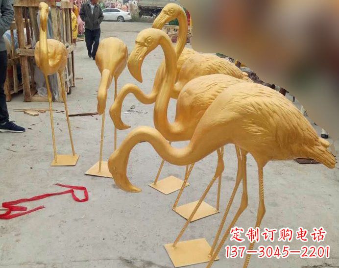 达州火烈鸟雕塑仿铜雕塑的精美杰作