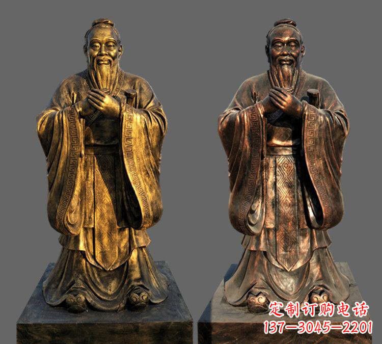 达州玻璃钢仿铜孔子雕塑——校园名人的荣耀