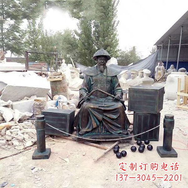 达州林则徐雕塑以玻璃钢仿铜呈现