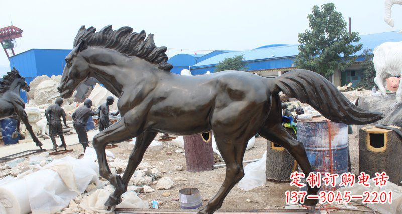 达州玻璃钢仿铜马广场动物雕塑精美雕塑装点繁华城市