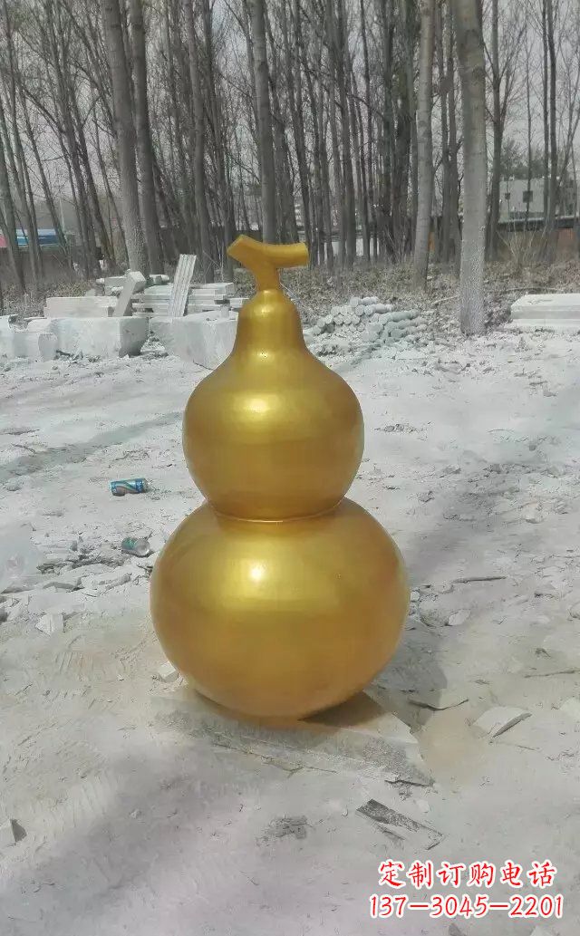 达州玻璃钢仿铜喷漆葫芦雕塑