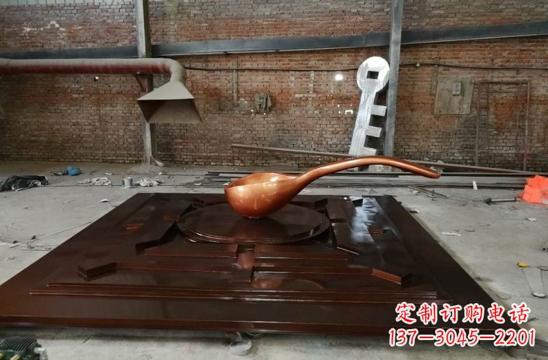 达州玻璃钢仿铜司南雕塑精美装点城市的灵魂