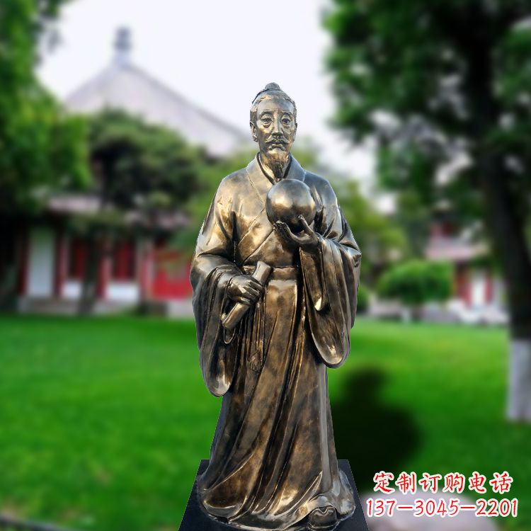 达州玻璃钢仿铜雕塑——纪念东汉时期著名天文学家张衡