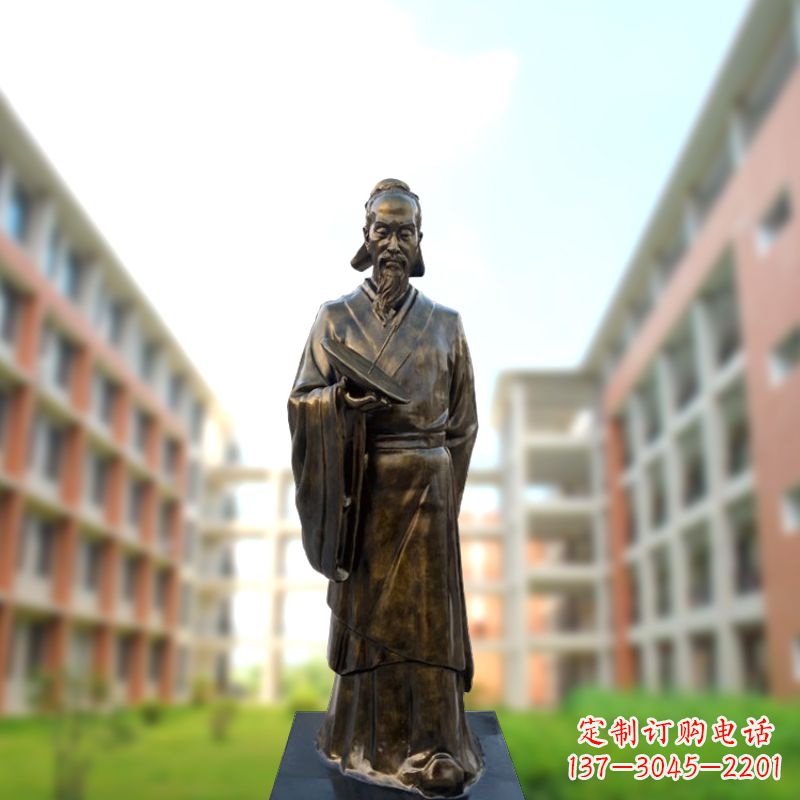 达州玻璃钢仿铜祖冲之雕塑-学校校园历史名人雕像
