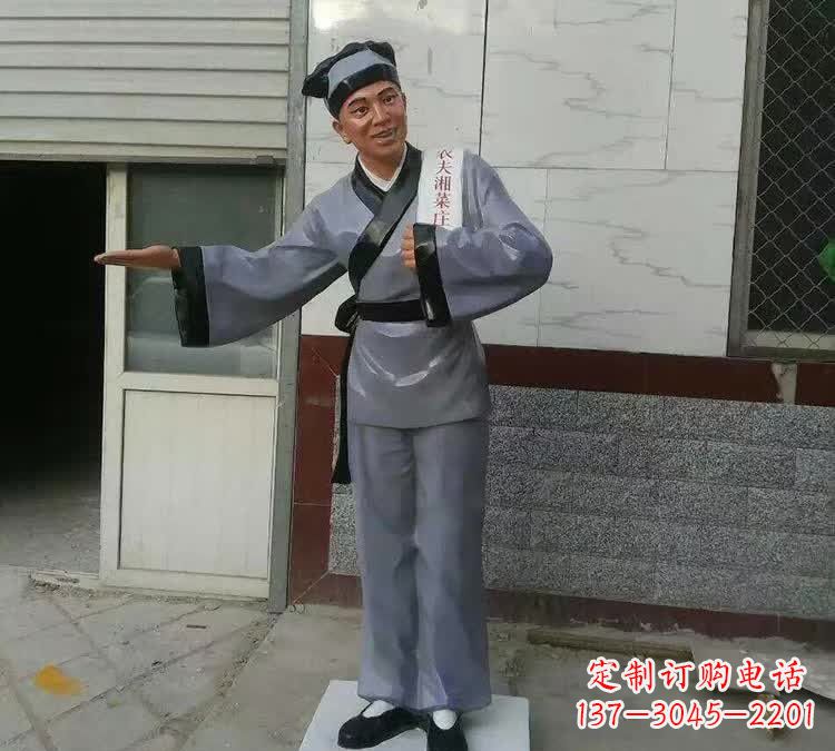 达州玻璃钢仿真店小二雕塑