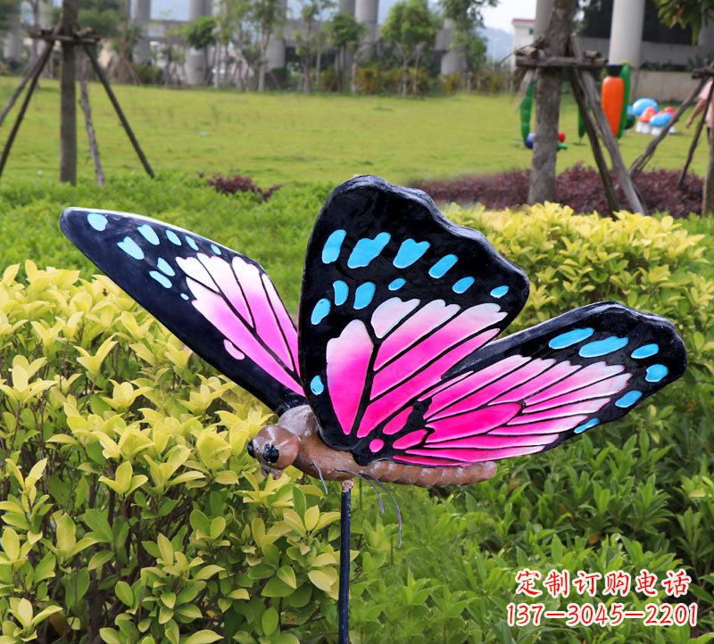 达州玻璃钢仿真蝴蝶动物雕塑