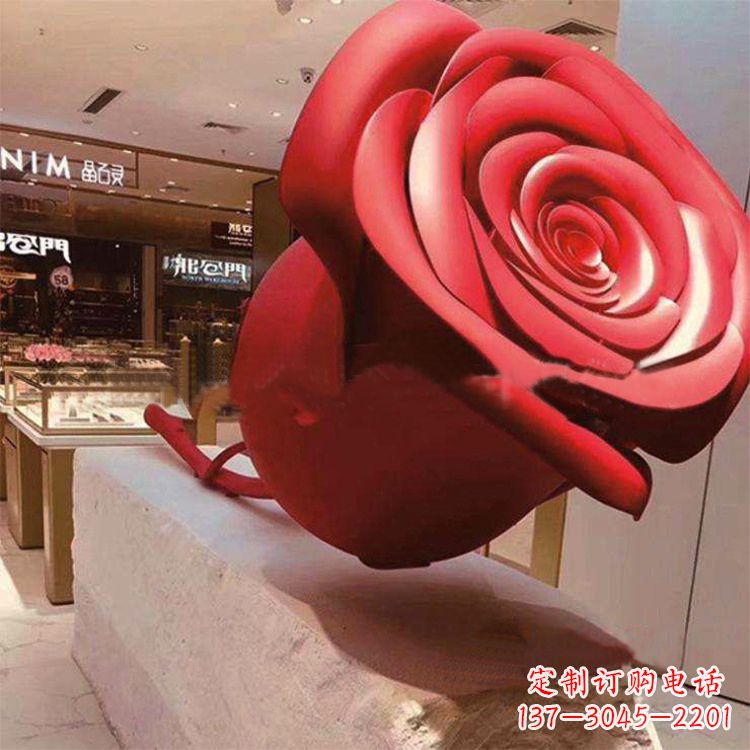 达州玻璃钢玫瑰花雕塑