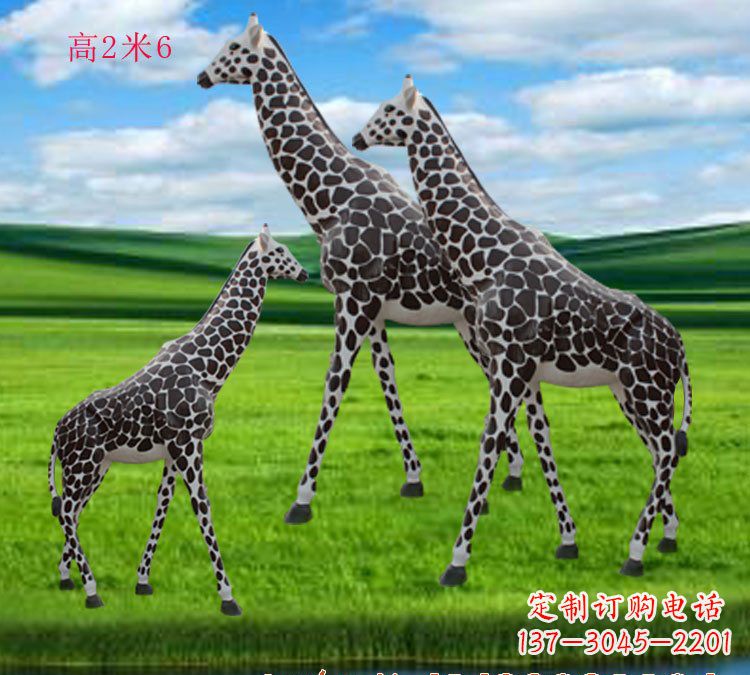 达州玻璃钢材质长颈鹿雕塑