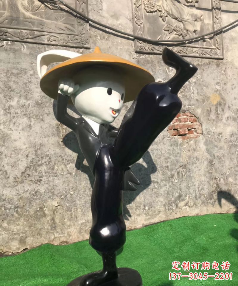 达州玻璃钢公园仿真兔子雕塑