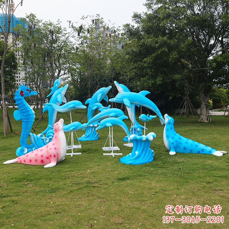 达州玻璃钢海豚雕塑艺术的精美表现