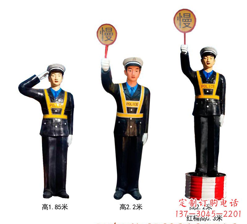 达州玻璃钢警察雕塑象征警察的英勇