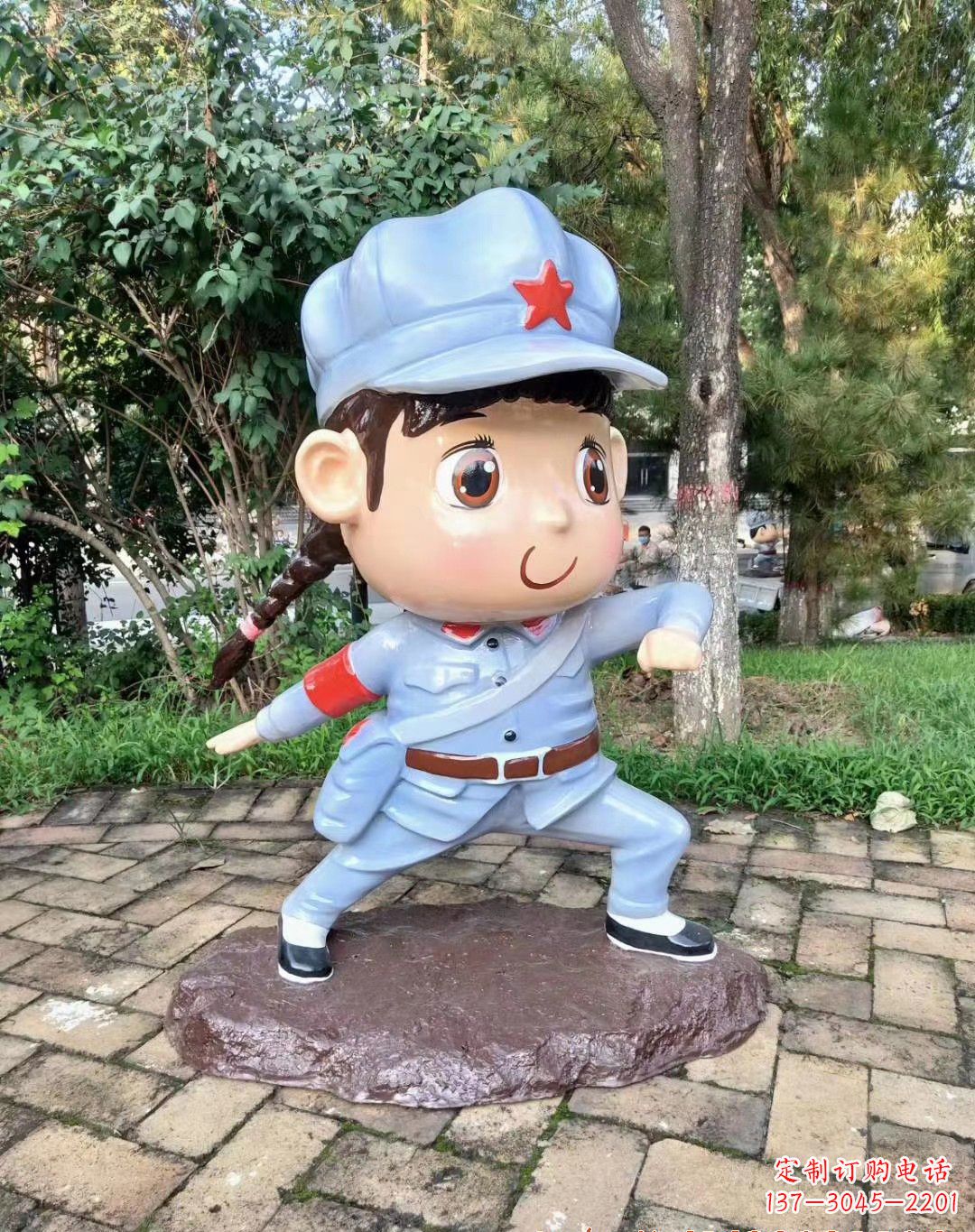 达州红军雕塑永记革命英雄