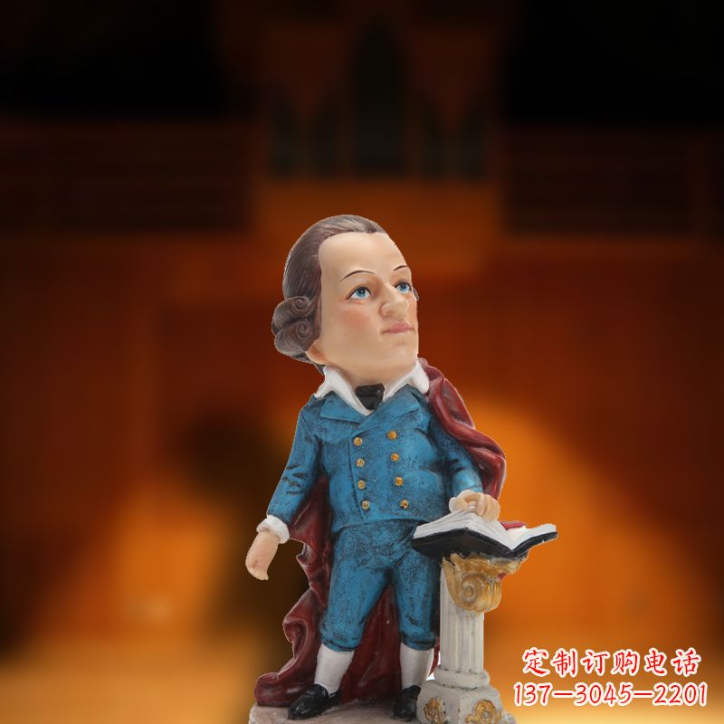 达州玻璃钢艺术莫扎特雕塑