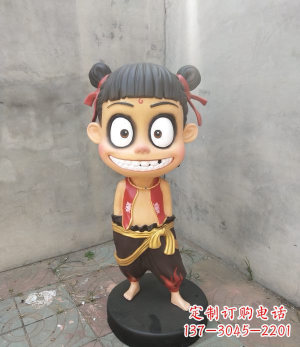 达州玻璃钢雕刻的神话传说——哪吒