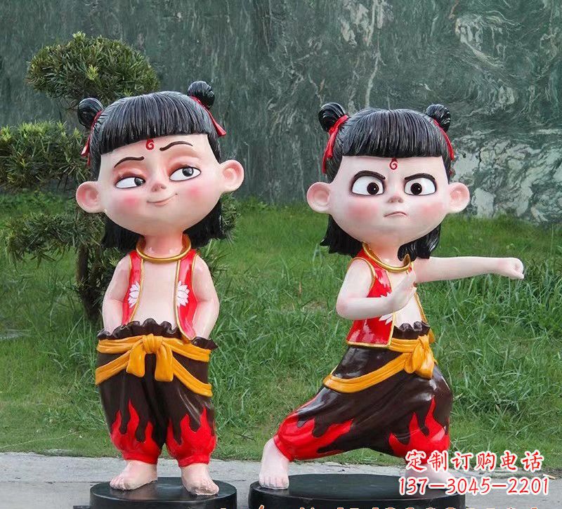 达州哪吒玻璃钢卡通人物雕塑的象征