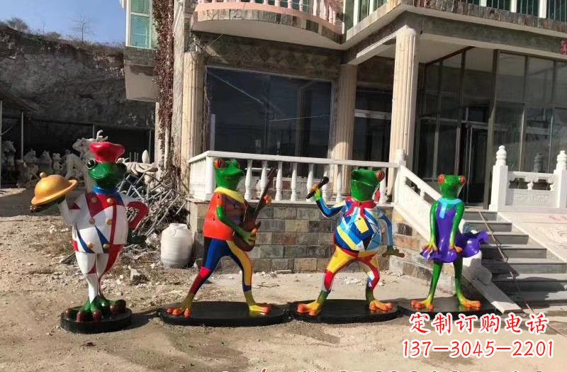 达州玻璃钢制青蛙雕塑