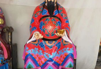 达州玻璃钢彩绘文财神神像雕塑
